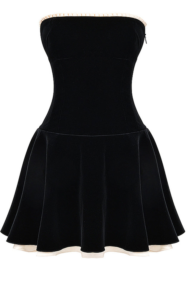 Black Velvet Off The Shoulder Elbise