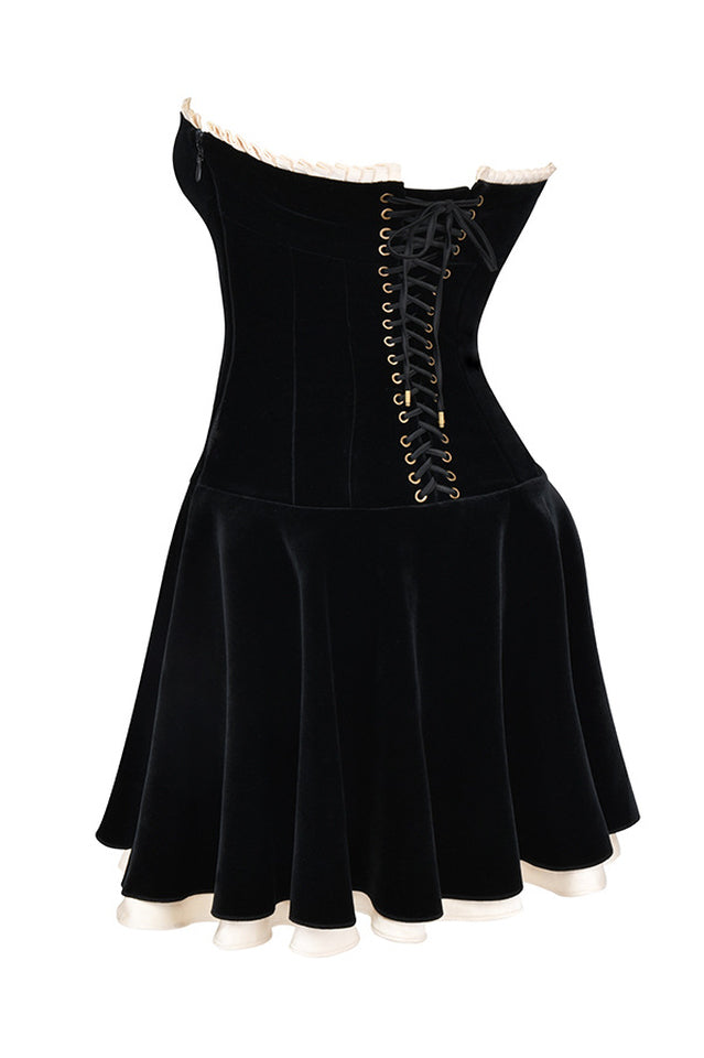 Black Velvet Off The Shoulder Elbise