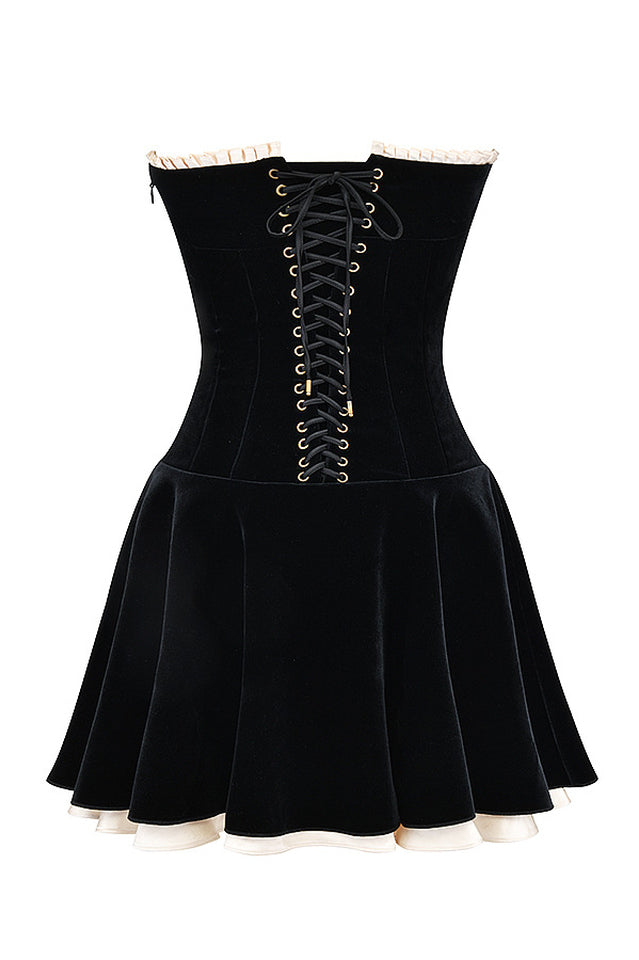 Black Velvet Off The Shoulder Elbise