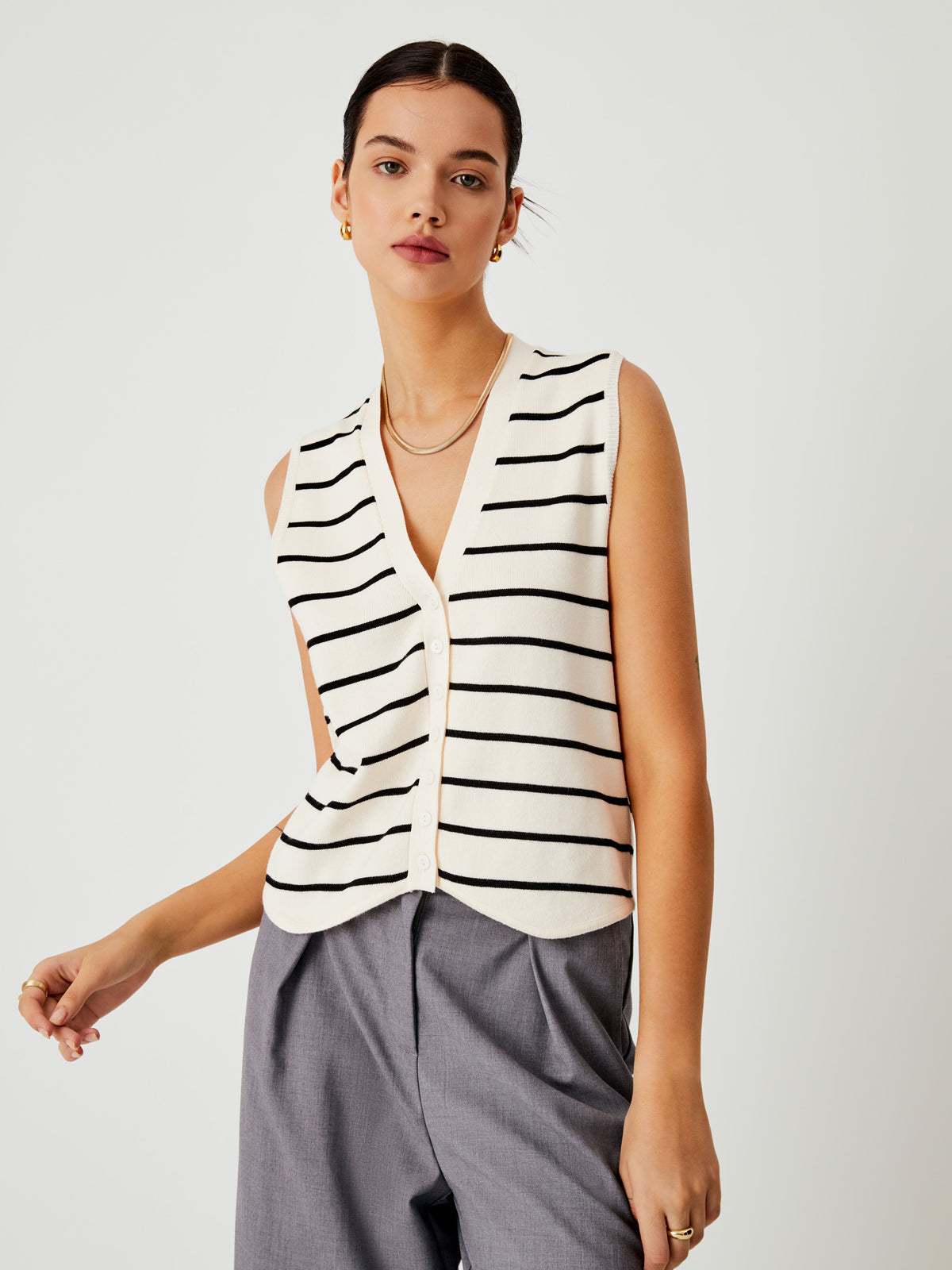 Effortless Stripe Yelek