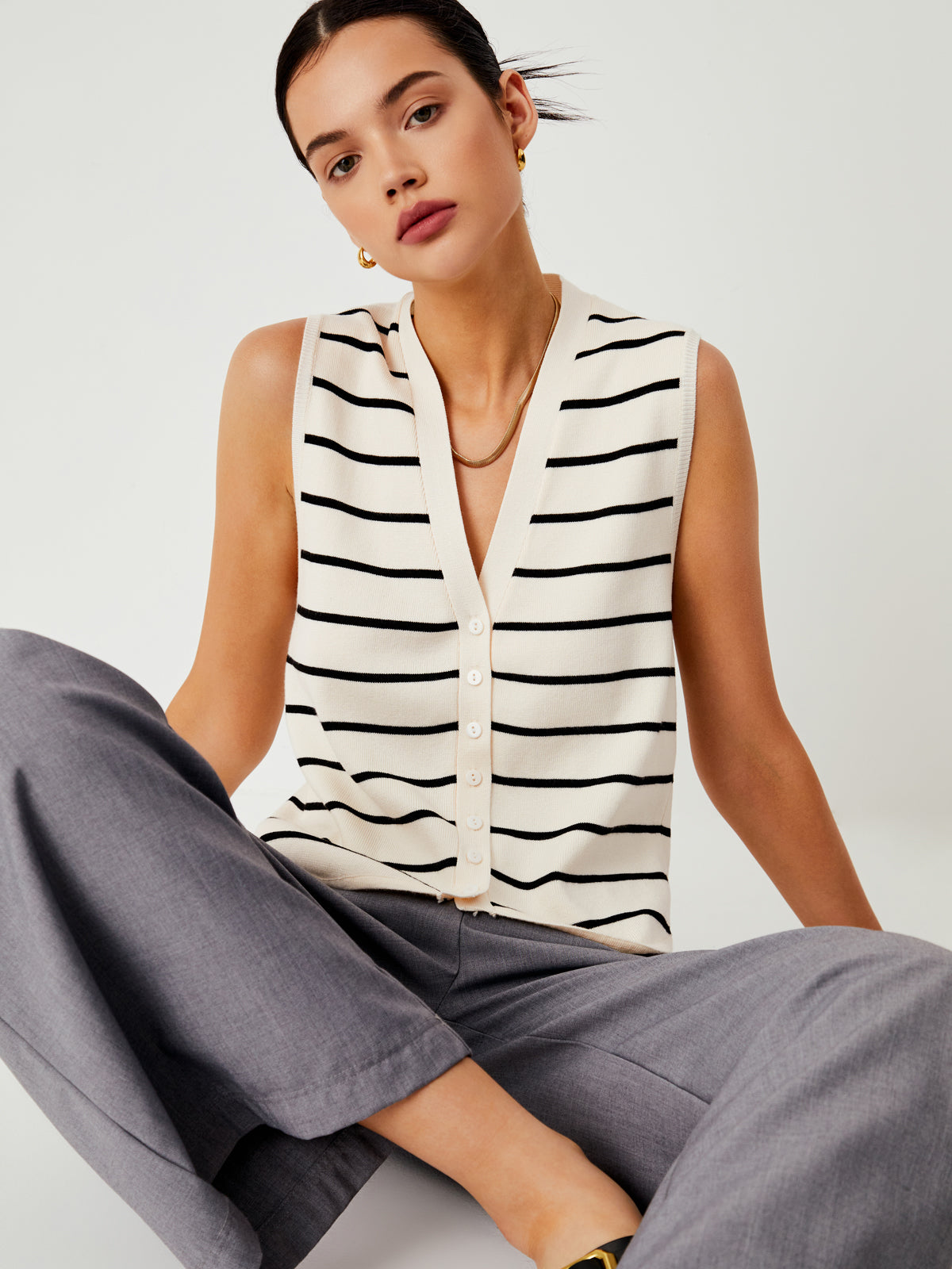 Effortless Stripe Yelek