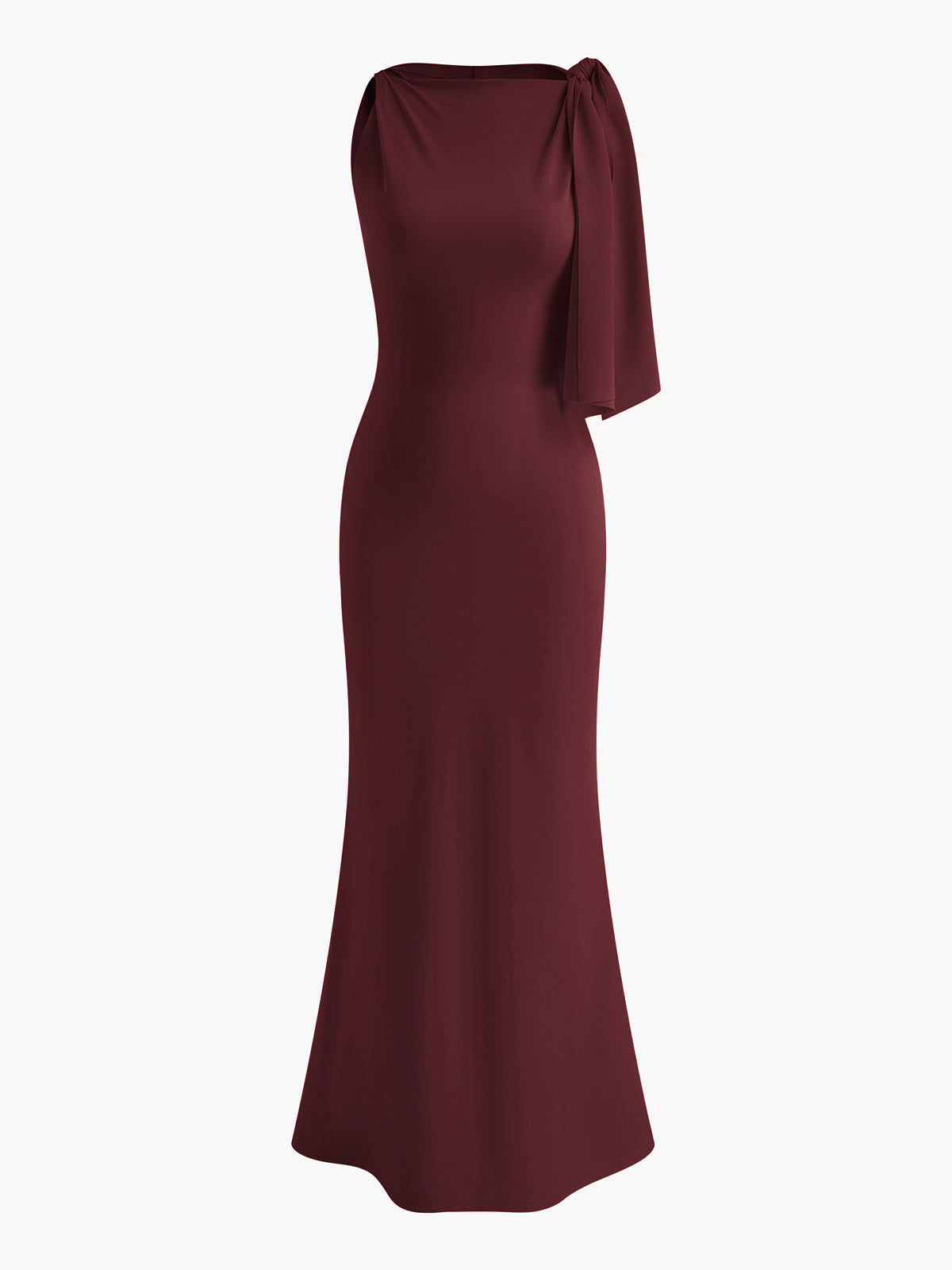 Beloved Knotted Sleeveless Long Elbise
