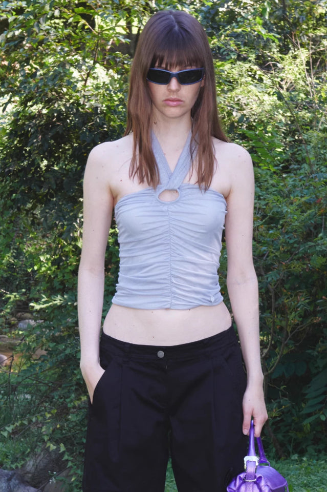 Gray Ruched Camisole Üst