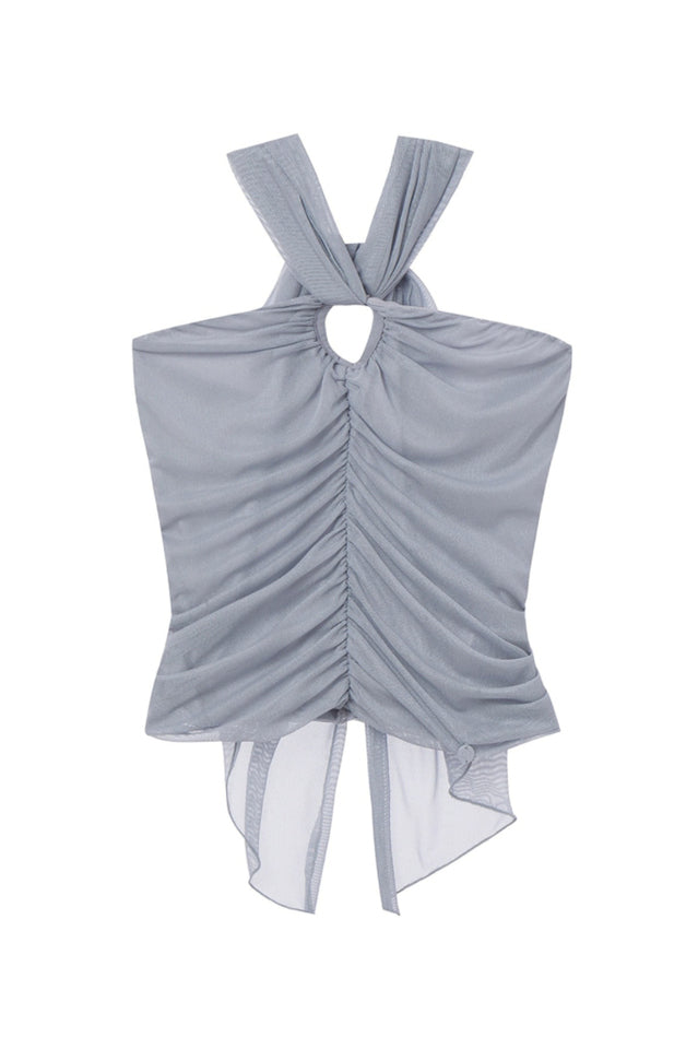 Gray Ruched Camisole Üst