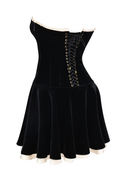 Black Velvet Off The Shoulder Elbise