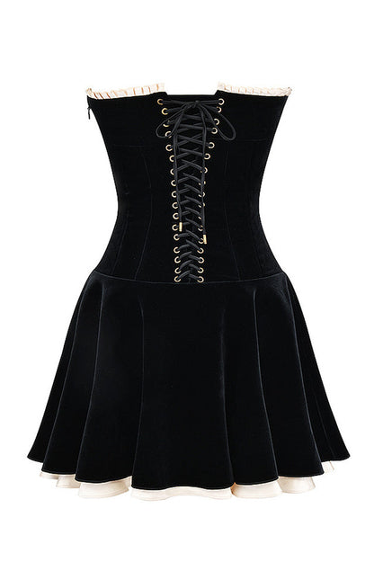 Black Velvet Off The Shoulder Elbise