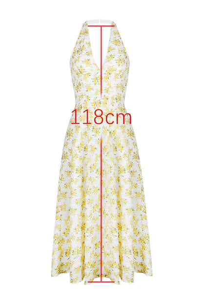 Solada Ivory Vintage Floral Print Elbise