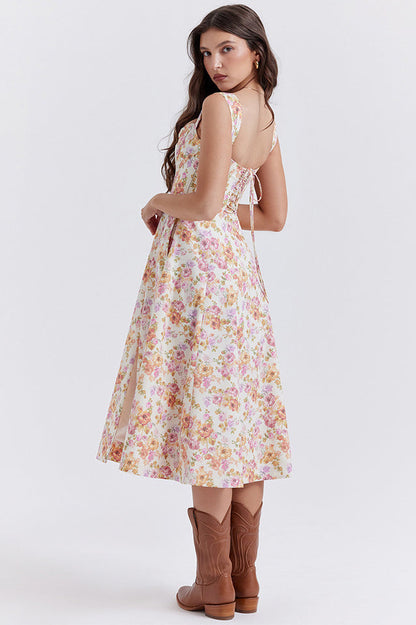 Saira Floral Print Midi Elbise