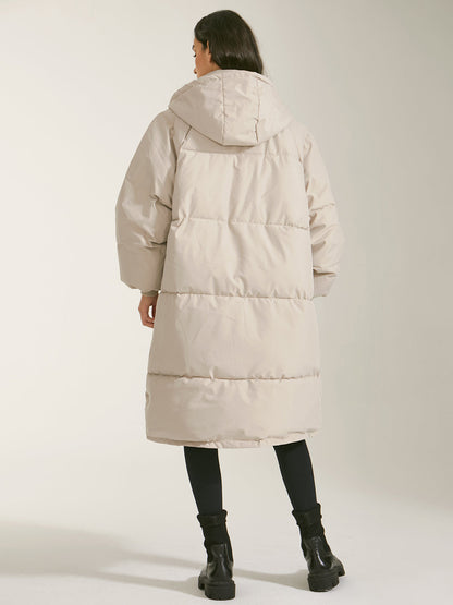 Long Hooded Puffer Parka Ceket