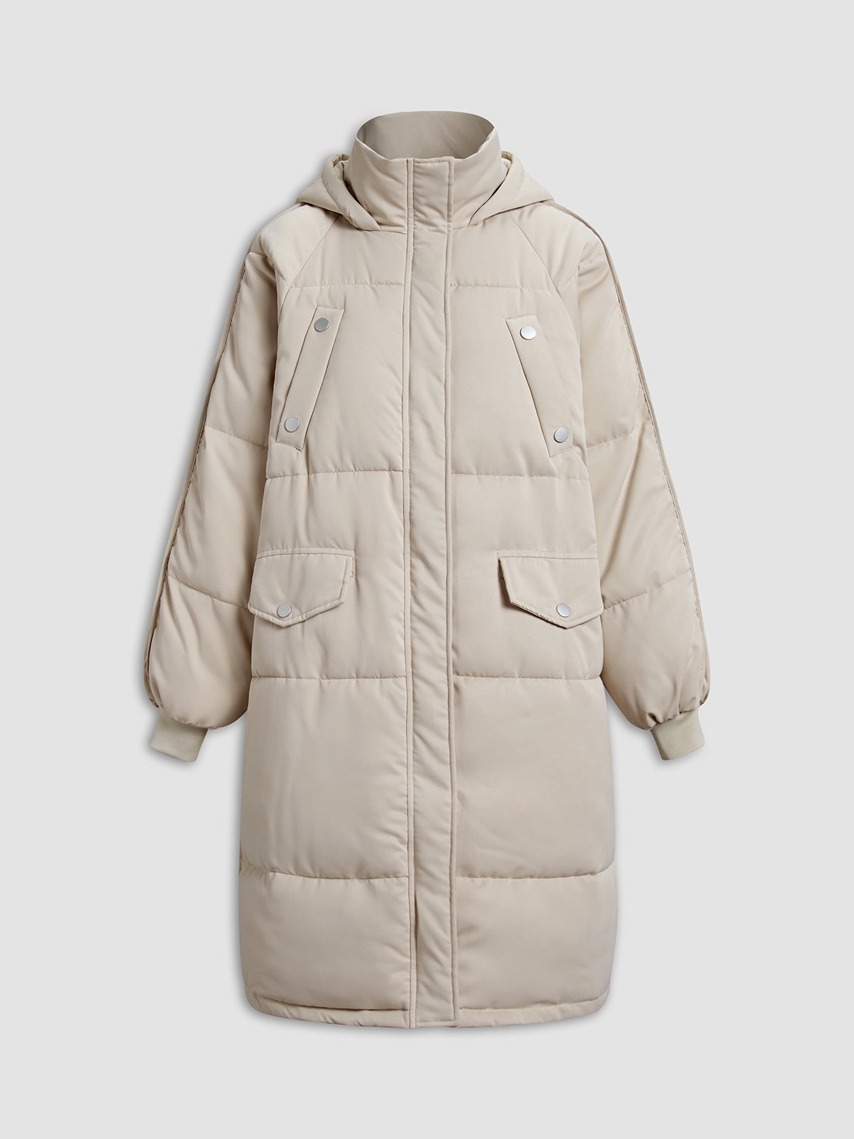 Long Hooded Puffer Parka Ceket