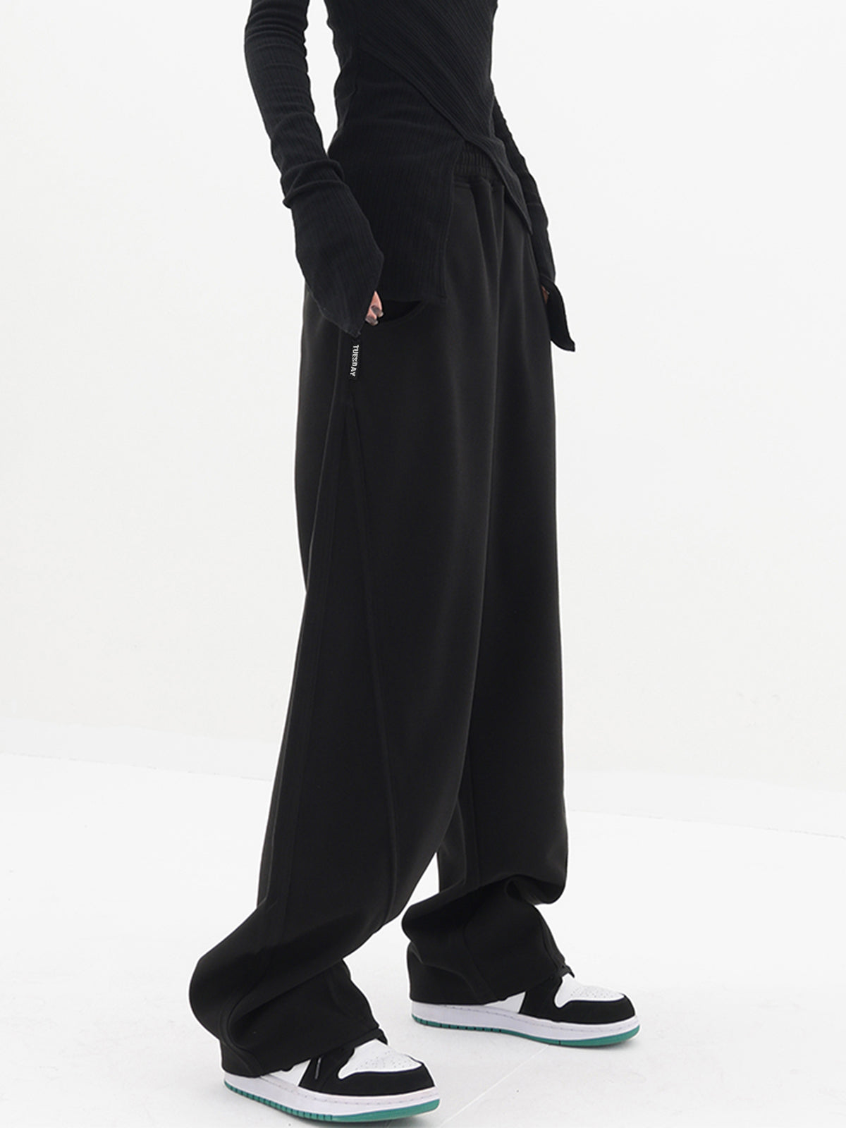 Baggy Solid Wide Leg Pantolon