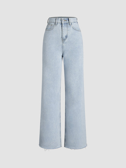 Denim Straight Leg Kot pantolon