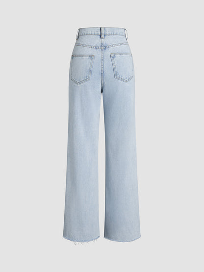 Denim Straight Leg Kot pantolon