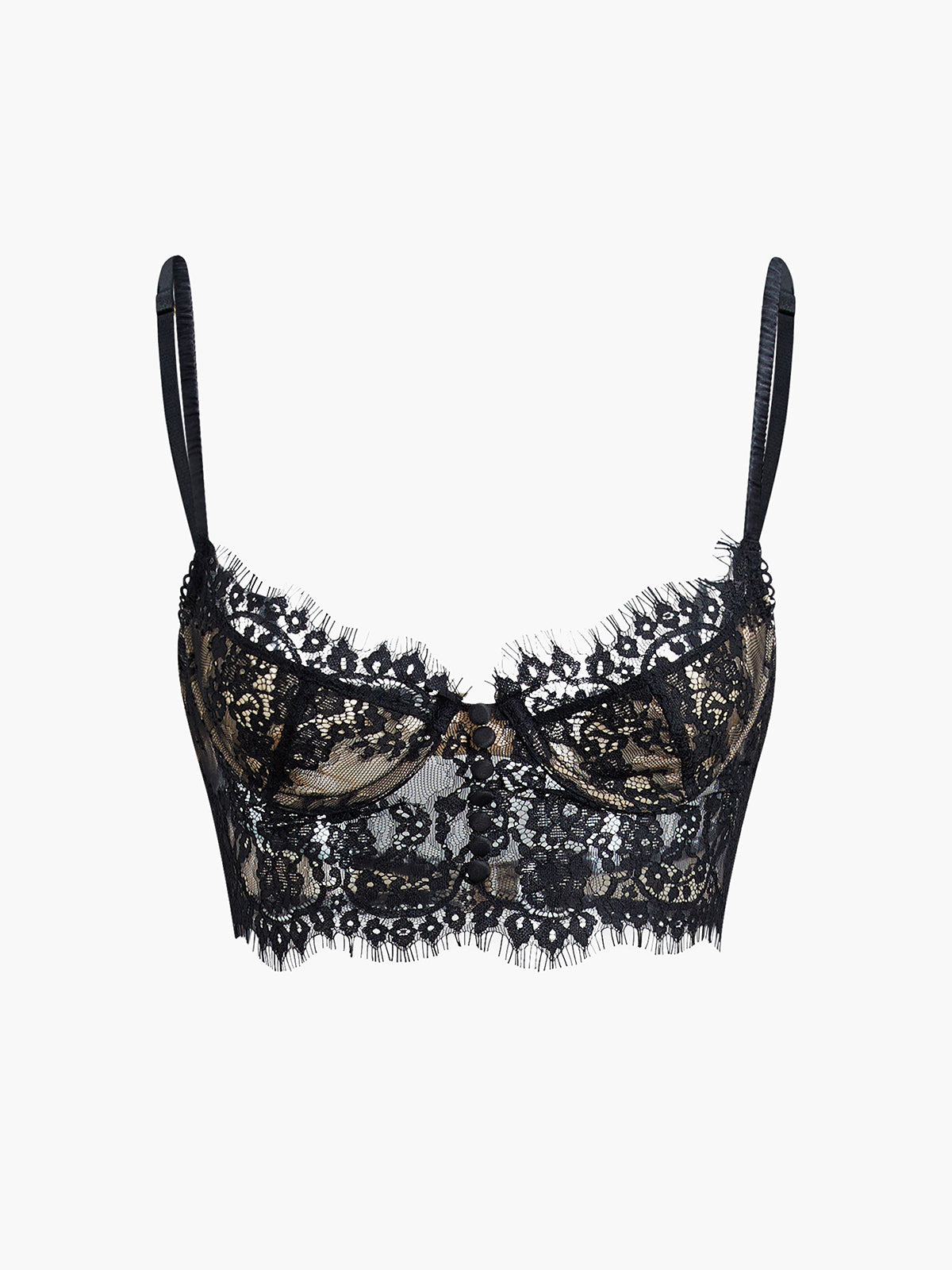 Double Hook Lace Crop Corset Üst