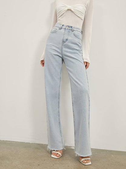 Denim Straight Leg Kot pantolon