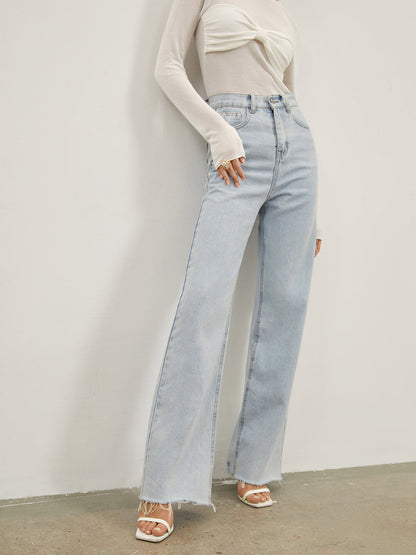 Denim Straight Leg Kot pantolon