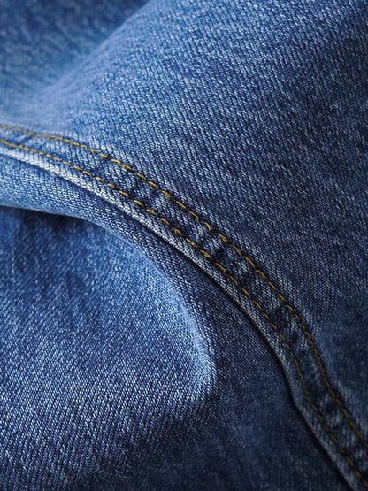 Denim Straight Leg Kot pantolon