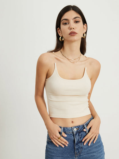 Transparent Strap Crop Kolsuz Bluz