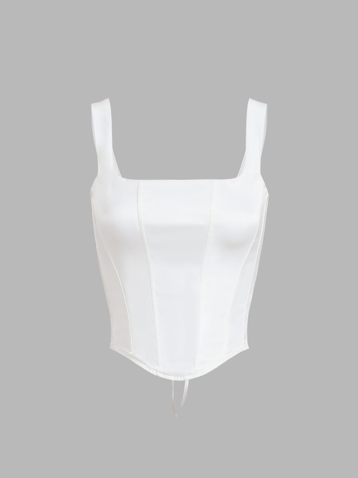 Ivory Glow Tied Crop Corset Üst