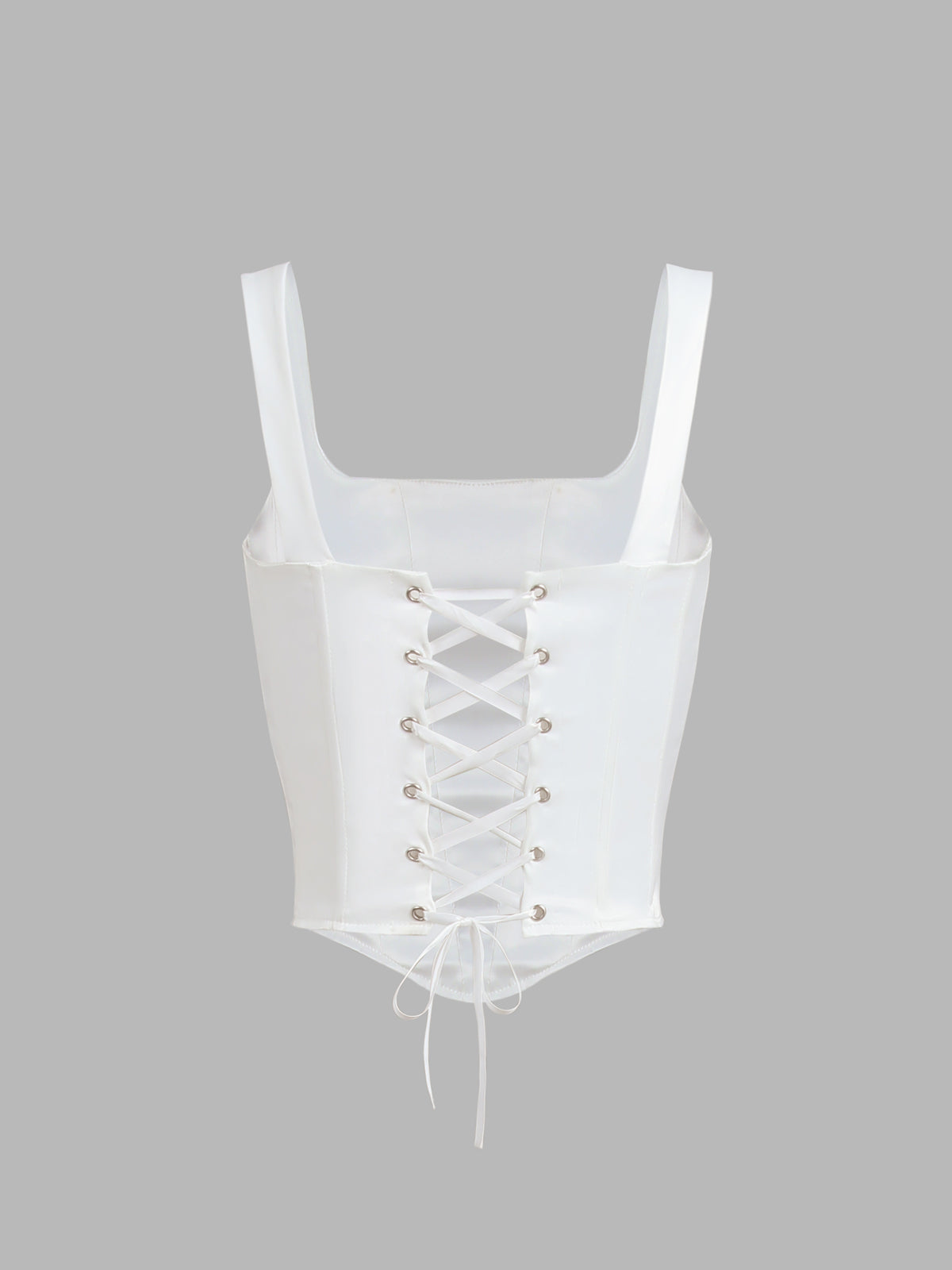 Ivory Glow Tied Crop Corset Üst