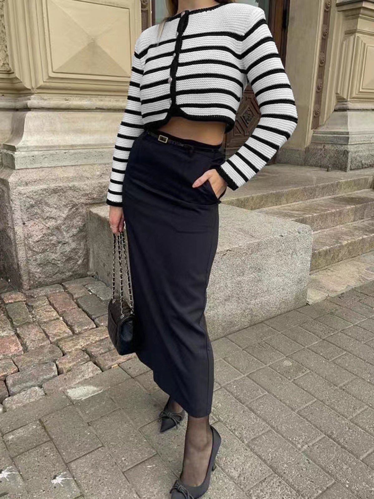 Old Money Aesthetics Stripe Hırka