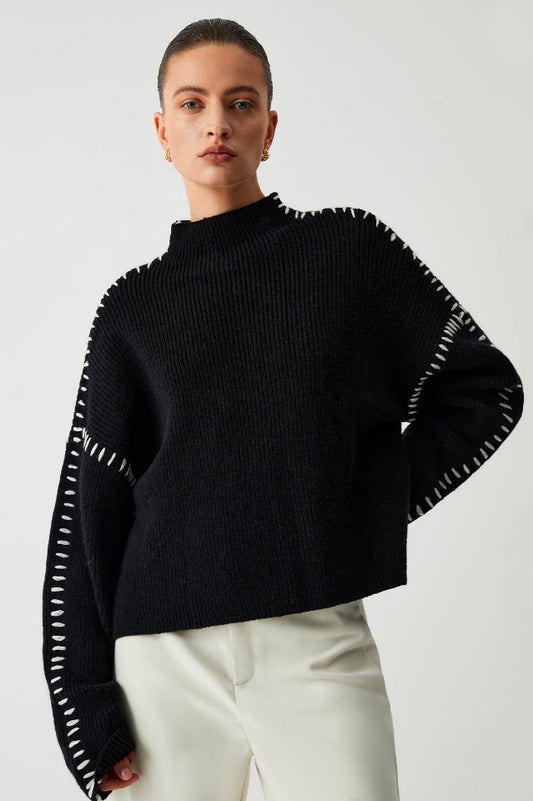 Shift The Focus Oversized Mock Neck Kazak