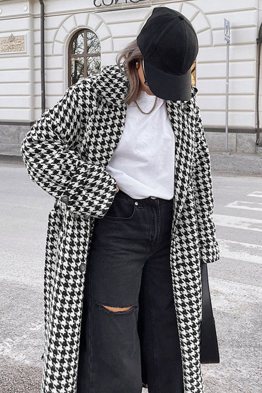 Houndstooth Tweed Trençkot