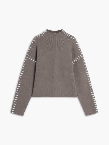 Shift The Focus Oversized Mock Neck Kazak