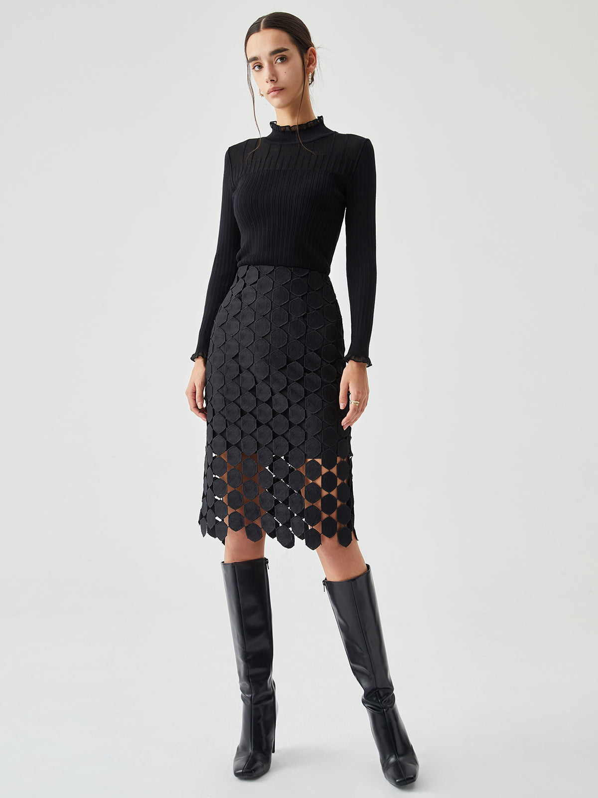 Multi Hexagon Layered Midi Etek