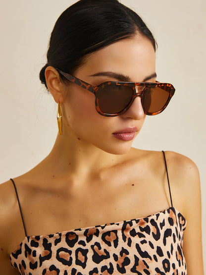 Leopard Print Güneş Gözlüğü