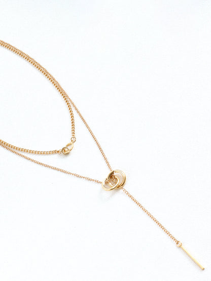 Double Circle Tassel Kolye
