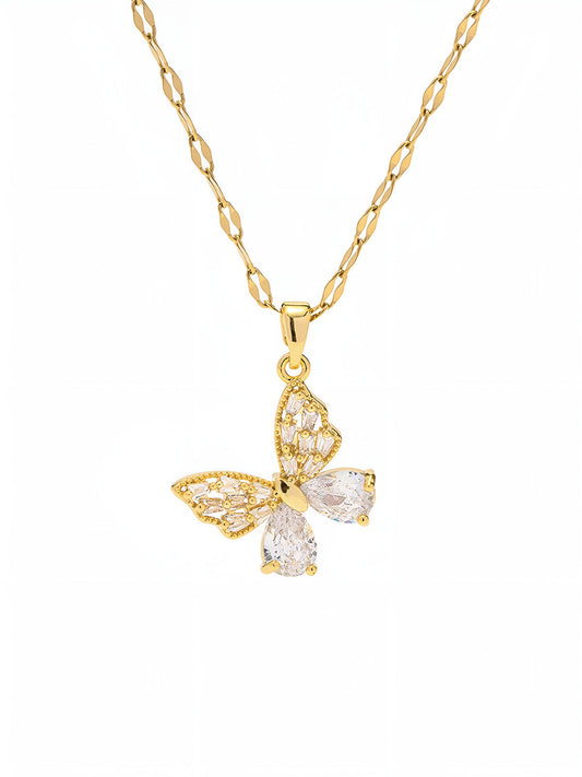 Golden Radiance Butterfly Kolye