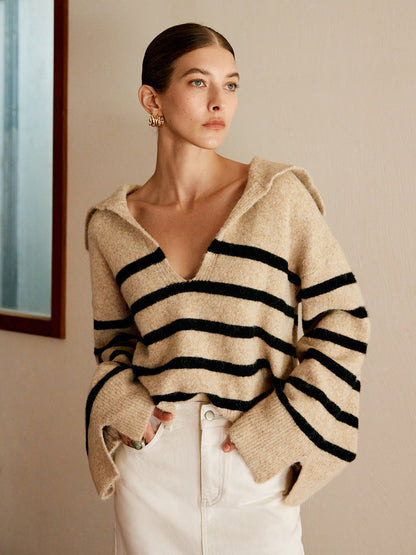 Oversize Striped Pullover Kazak