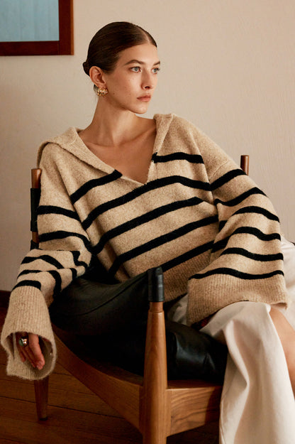 Oversize Striped Pullover Kazak