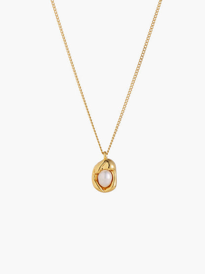 Golden Decor Pearl Pendant Kolye