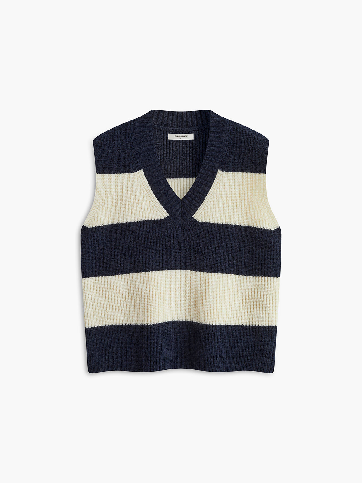 V-Neck Striped Sweater Yelek