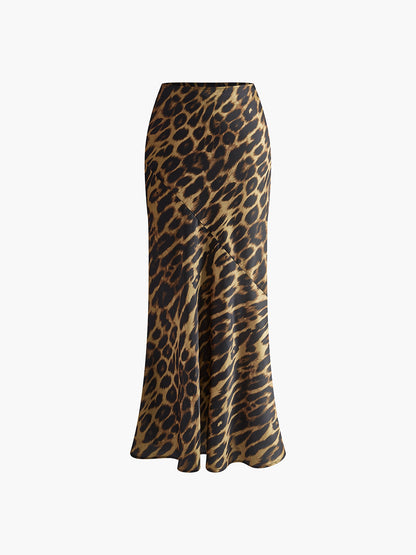 Slim Leopard Print Maxi Etek