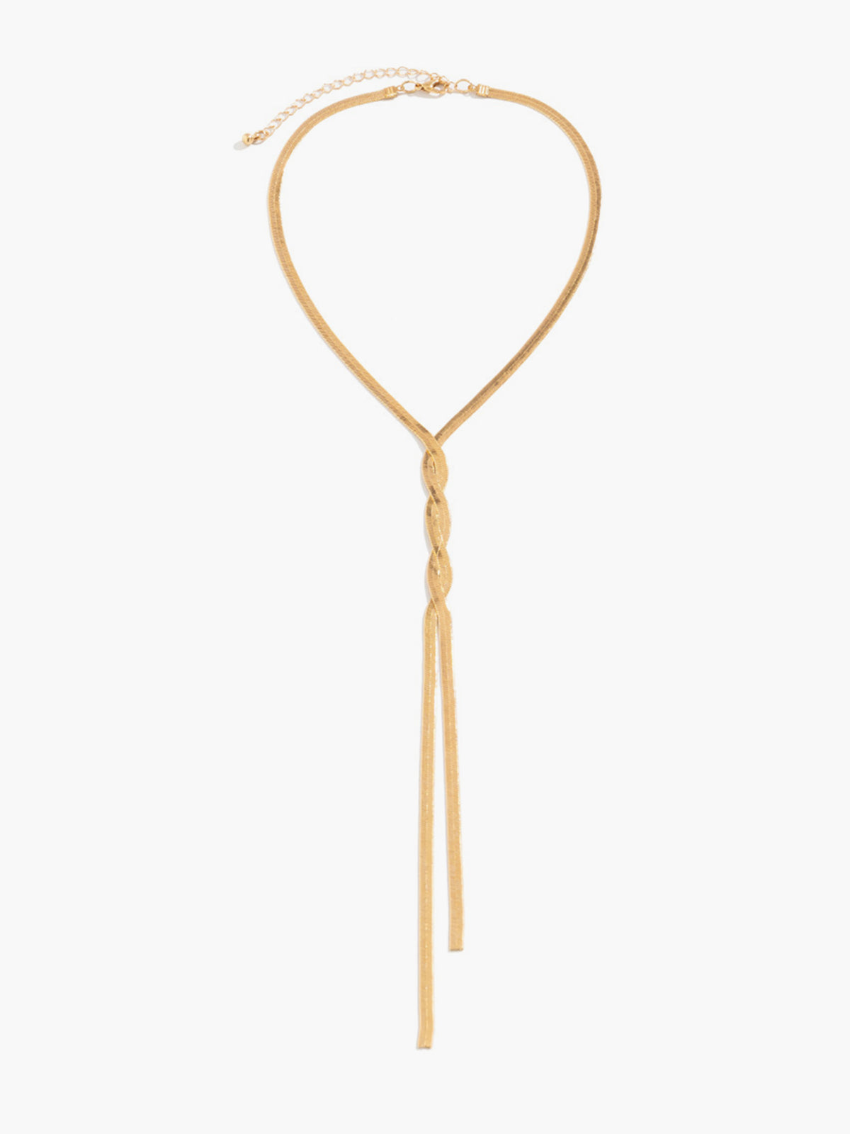 Golden Snake Chain Twist Tassel Kolye