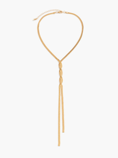 Golden Snake Chain Twist Tassel Kolye