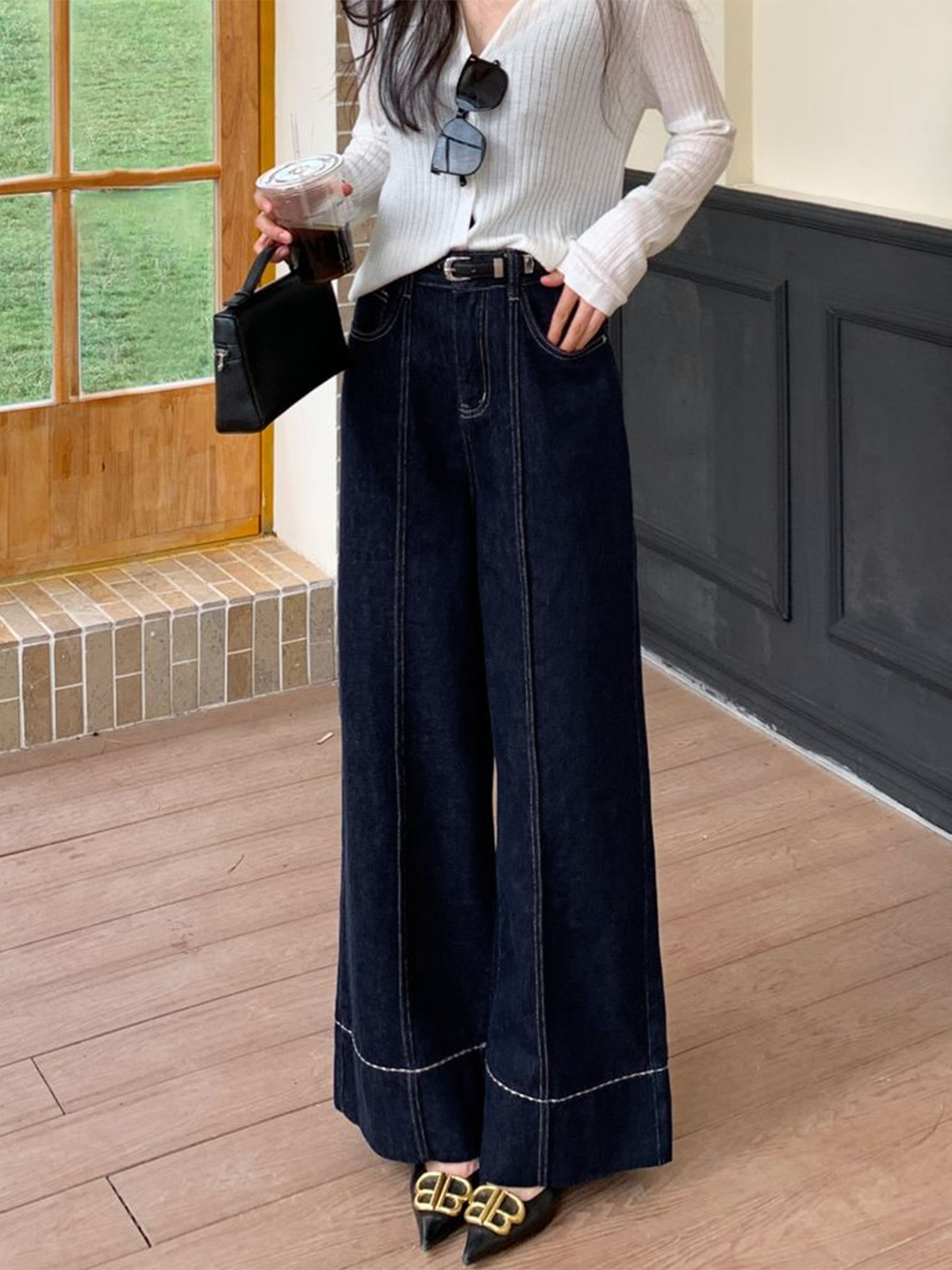 Wide Leg Denim Kot pantolon