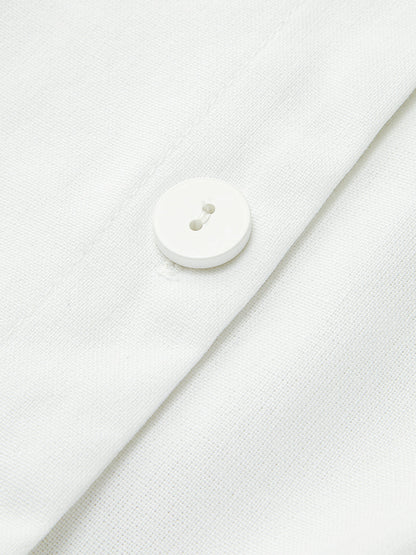 Linen Blends Button Up Kolsuz Üst