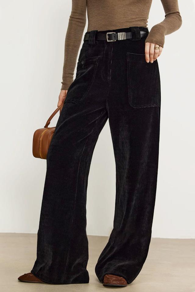 Corduroy Draped Pants Without Pantolon