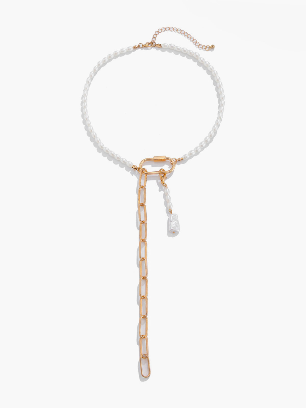 Geometric Chain Beaded Y-Shape Kolye