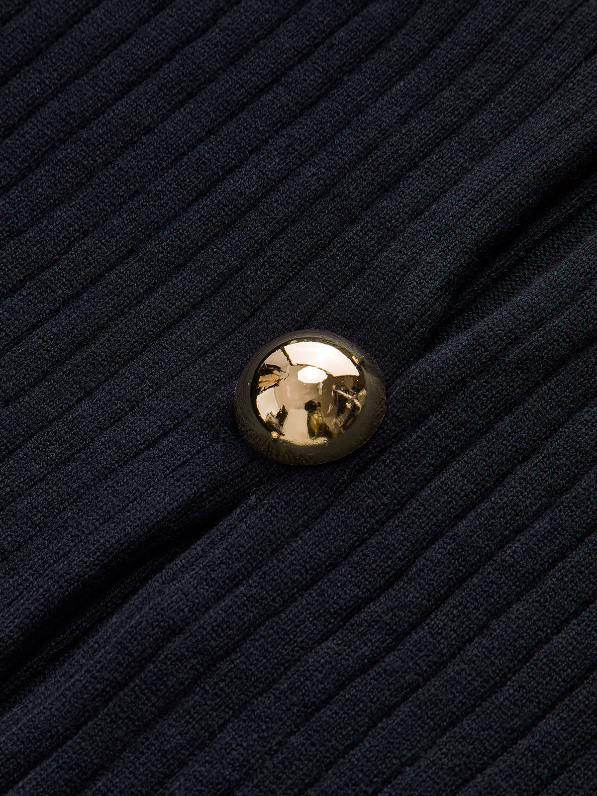 Golden Button Split Knit Üst