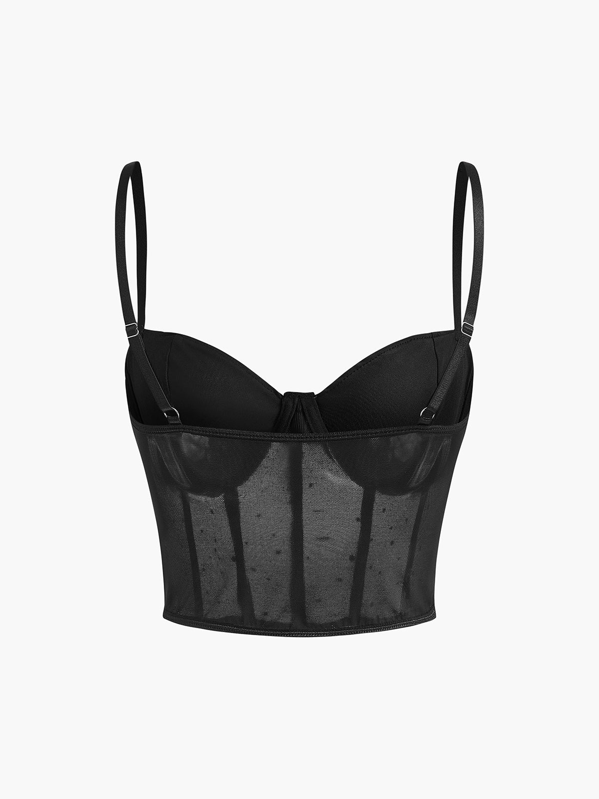 Mesh Polka Dot Corset Üst