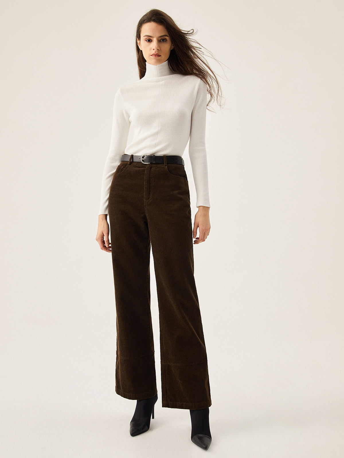 Corduroy Wide Leg Pocket Pantolon