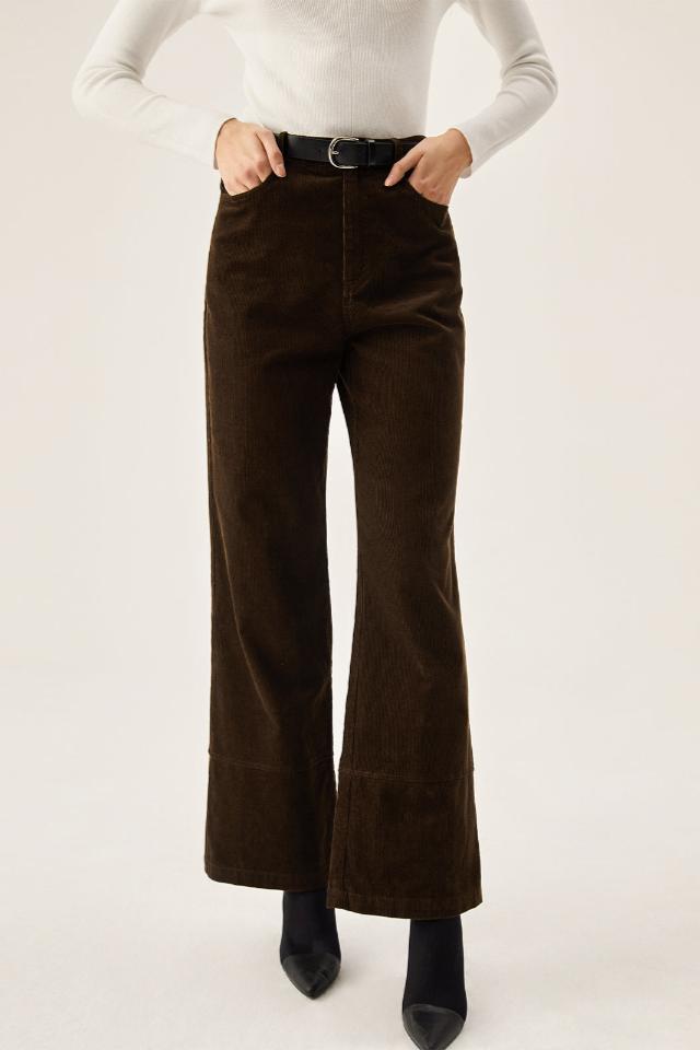 Corduroy Wide Leg Pocket Pantolon