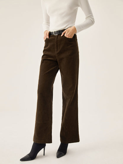 Corduroy Wide Leg Pocket Pantolon