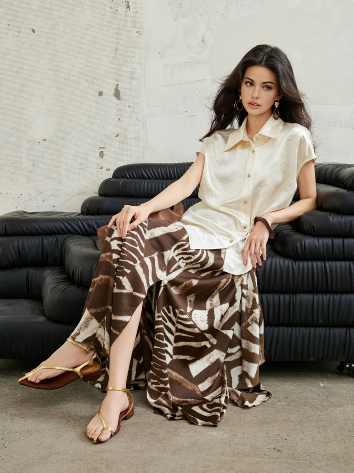 Zebra Printed Maxi Etek