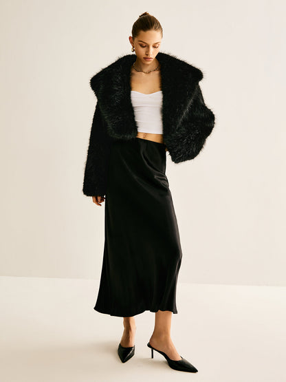 Crop Faux Fur Warm Kürk